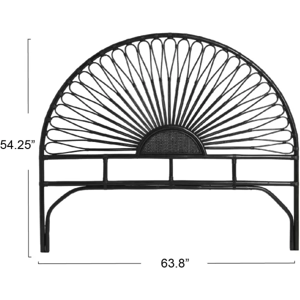 Creative CoOp Rattan Sunrise Design KingSize HeadboardBlack