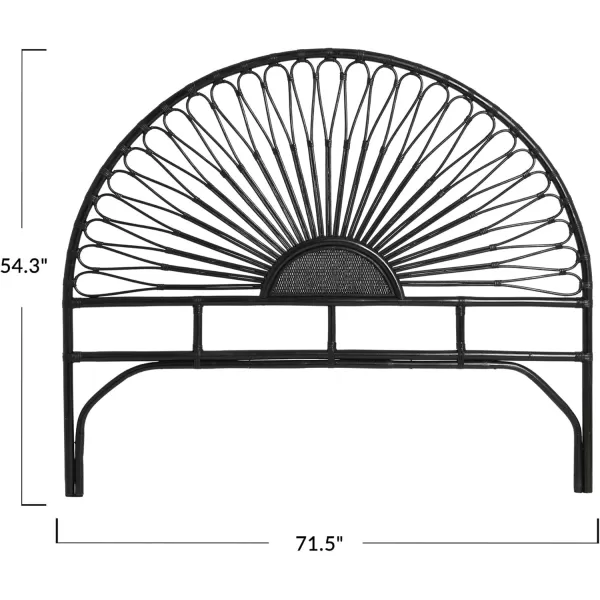 Creative CoOp Rattan Sunrise Design KingSize HeadboardBlack