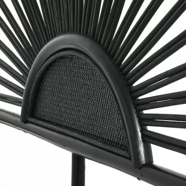 Creative CoOp Rattan Sunrise Design KingSize HeadboardBlack