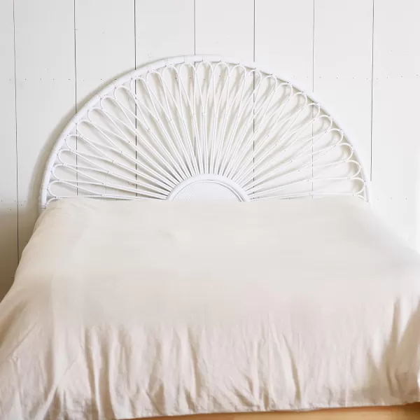 Creative CoOp Rattan Sunrise Design KingSize HeadboardWhite