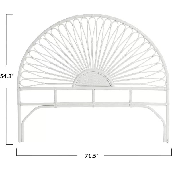 Creative CoOp Rattan Sunrise Design KingSize HeadboardWhite