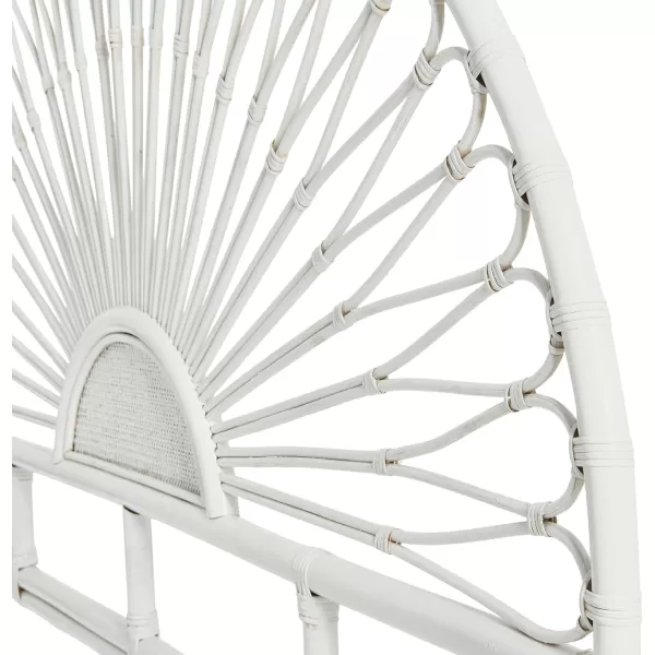 Creative CoOp Rattan Sunrise Design KingSize HeadboardWhite