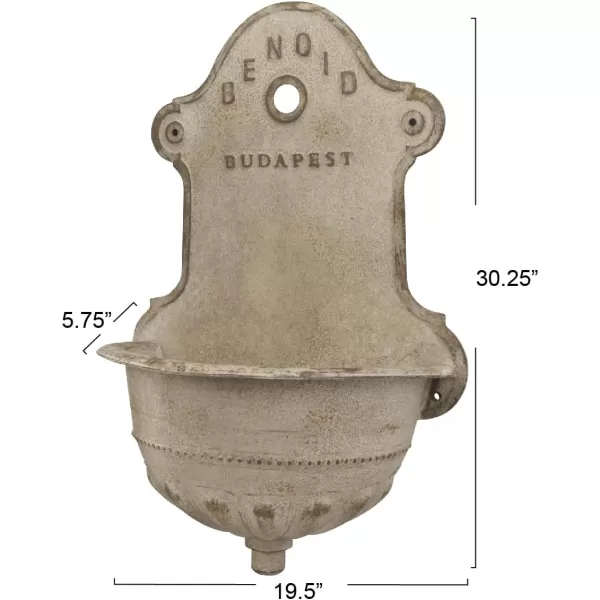 Creative CoOp Reproduction of Vintage Iron Wall Water FountainDistressed Cream