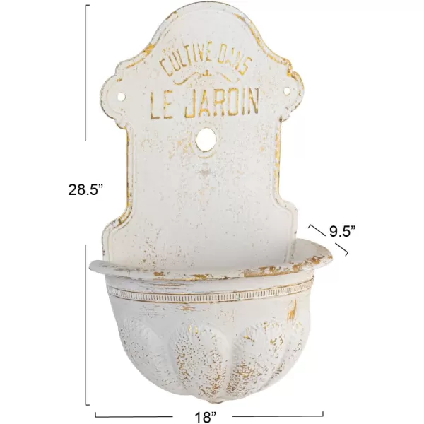 Creative CoOp Reproduction of Vintage Iron Wall Water FountainWhite