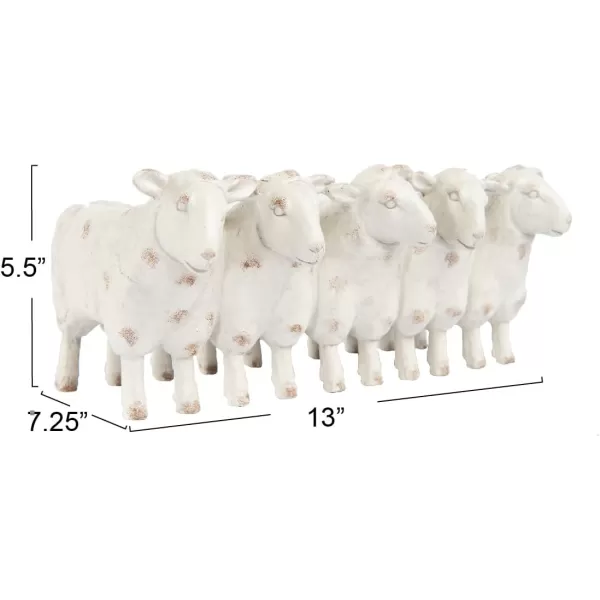 Creative CoOp Resin Sheep Planter with Distressed Iron FinishCream Sheep