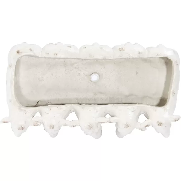 Creative CoOp Resin Sheep Planter with Distressed Iron FinishCream Sheep