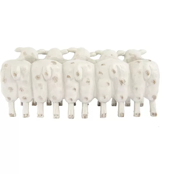 Creative CoOp Resin Sheep Planter with Distressed Iron FinishCream Sheep