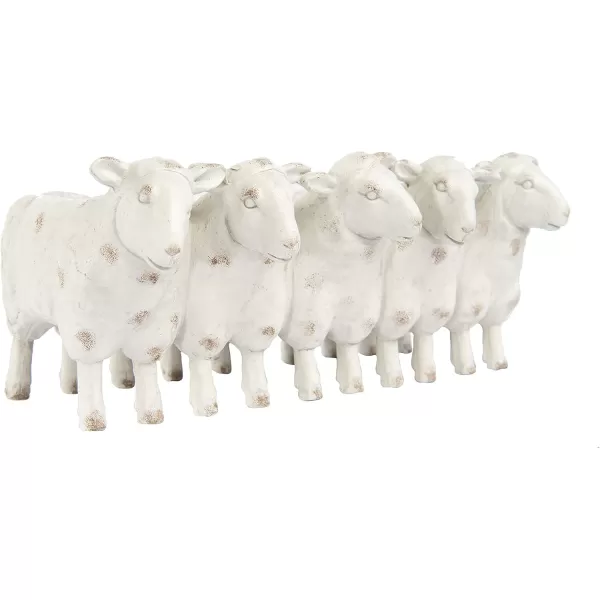 Creative CoOp Resin Sheep Planter with Distressed Iron FinishCream Sheep