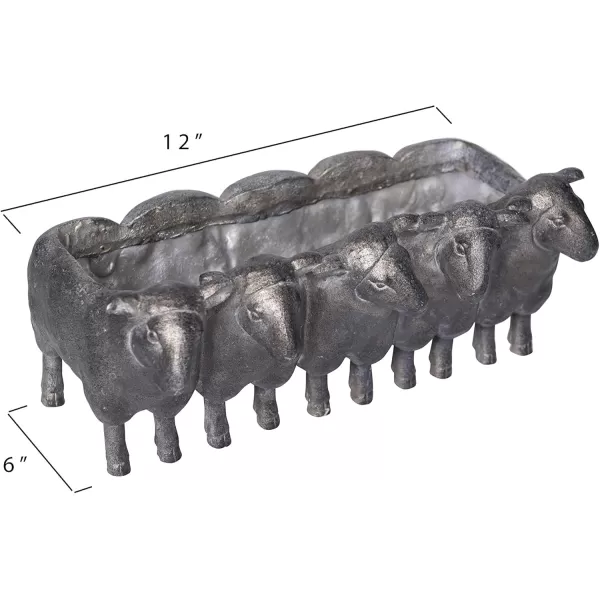 Creative CoOp Resin Sheep Planter with Distressed Iron FinishIron Sheep