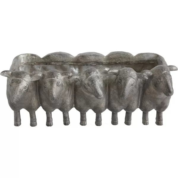 Creative CoOp Resin Sheep Planter with Distressed Iron FinishIron Sheep