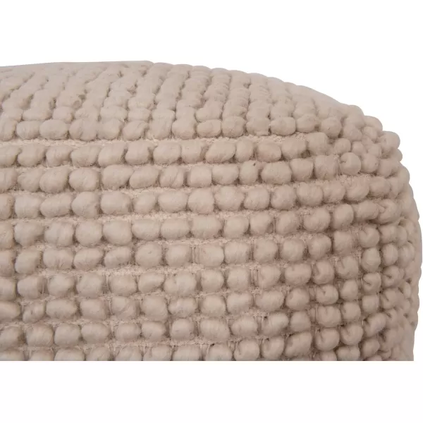 Creative CoOp Square Wool Beige PoufNatural