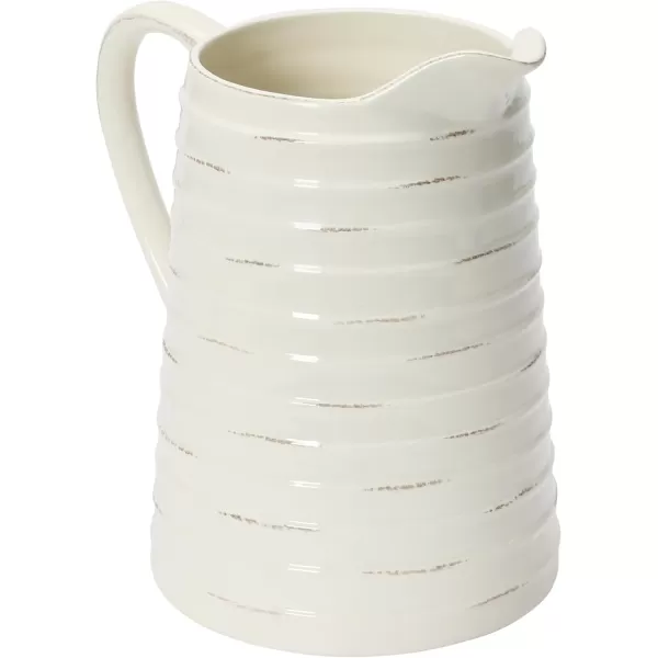 Creative CoOp White Ceramic Pitcher