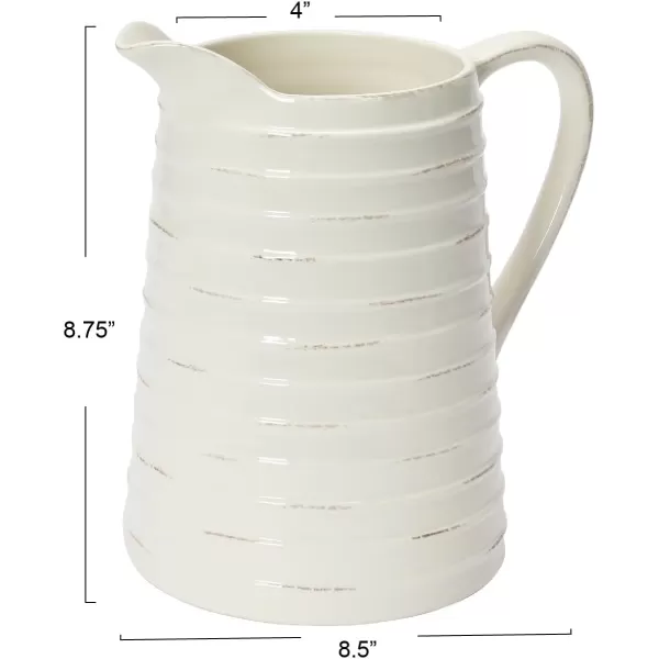 Creative CoOp White Ceramic Pitcher
