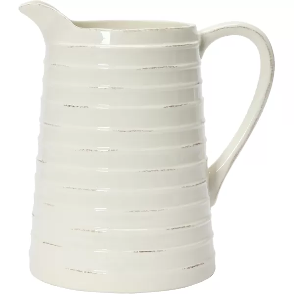 Creative CoOp White Ceramic Pitcher