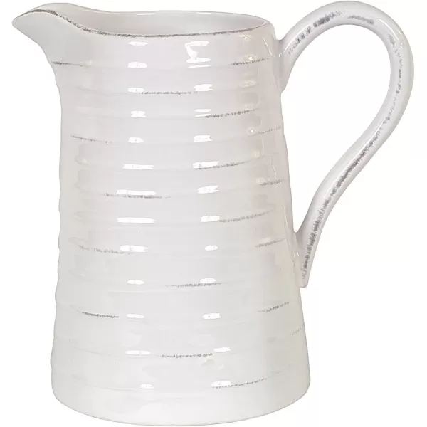 Creative CoOp White Ceramic Pitcher