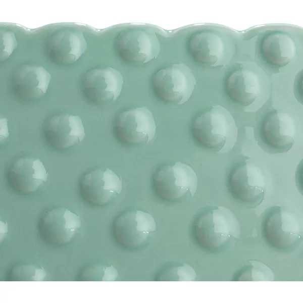 Creative CoOp White Hobnail Rectangle Ceramic PlanterAqua