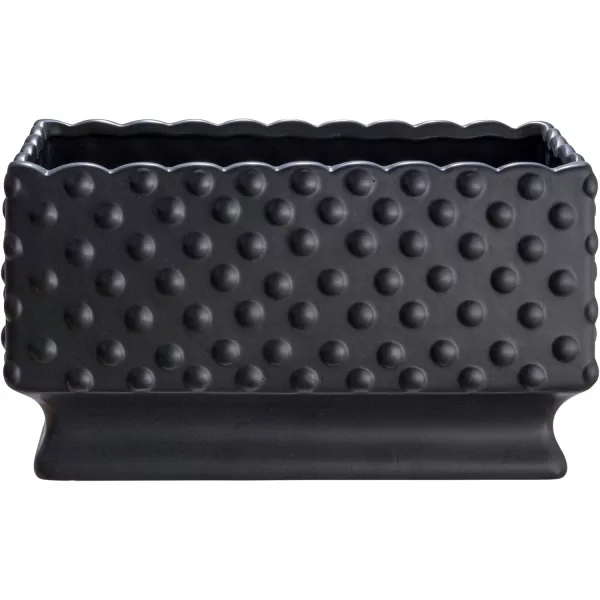 Creative CoOp White Hobnail Rectangle Ceramic PlanterBlack