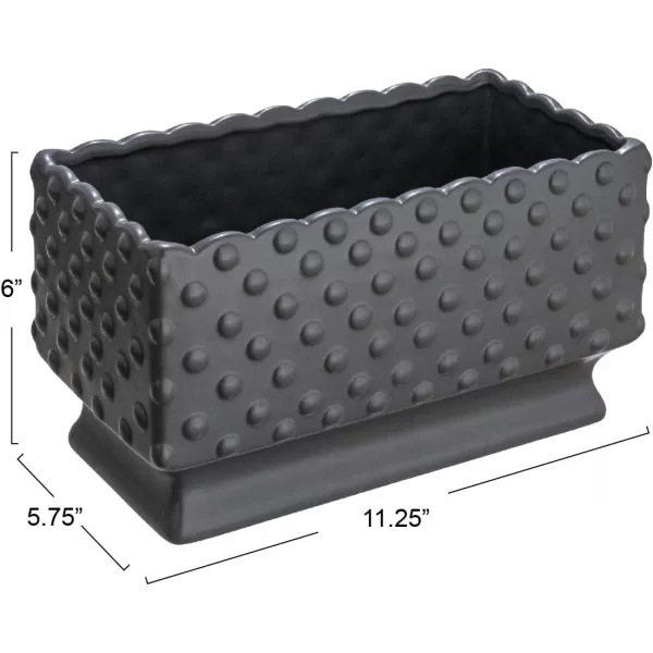 Creative CoOp White Hobnail Rectangle Ceramic PlanterBlack