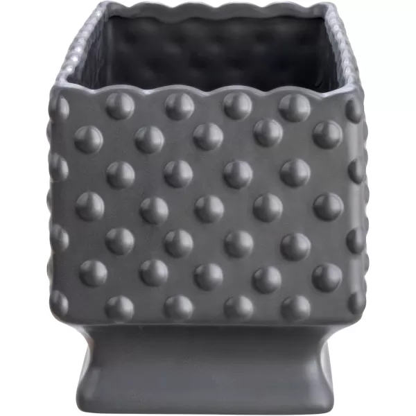 Creative CoOp White Hobnail Rectangle Ceramic PlanterBlack
