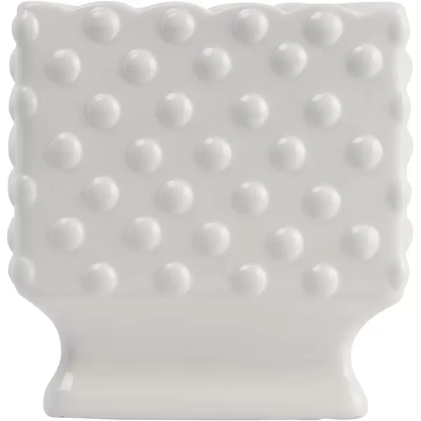 Creative CoOp White Hobnail Rectangle Ceramic PlanterWhite
