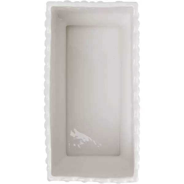 Creative CoOp White Hobnail Rectangle Ceramic PlanterWhite