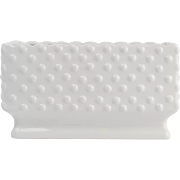 Creative CoOp White Hobnail Rectangle Ceramic PlanterWhite