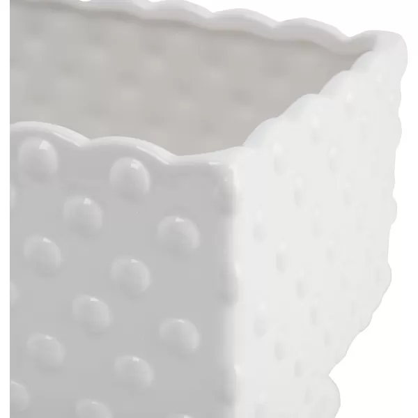 Creative CoOp White Hobnail Rectangle Ceramic PlanterWhite