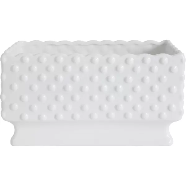 Creative CoOp White Hobnail Rectangle Ceramic PlanterWhite