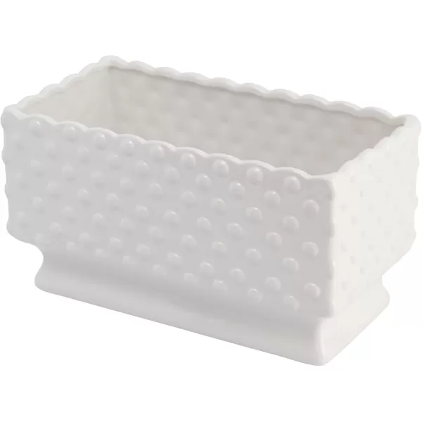 Creative CoOp White Hobnail Rectangle Ceramic PlanterWhite