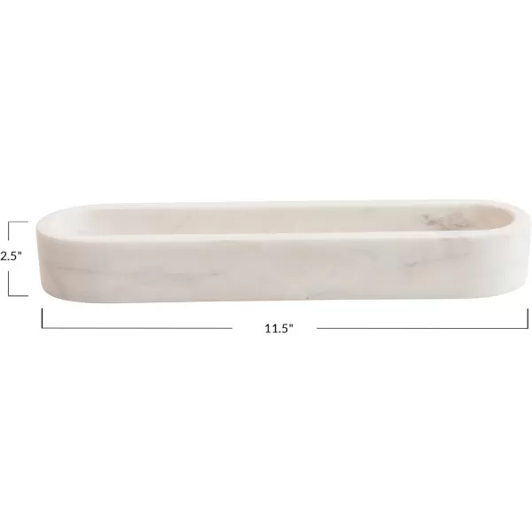 Creative CoOp White Marble Cracker Dish Large