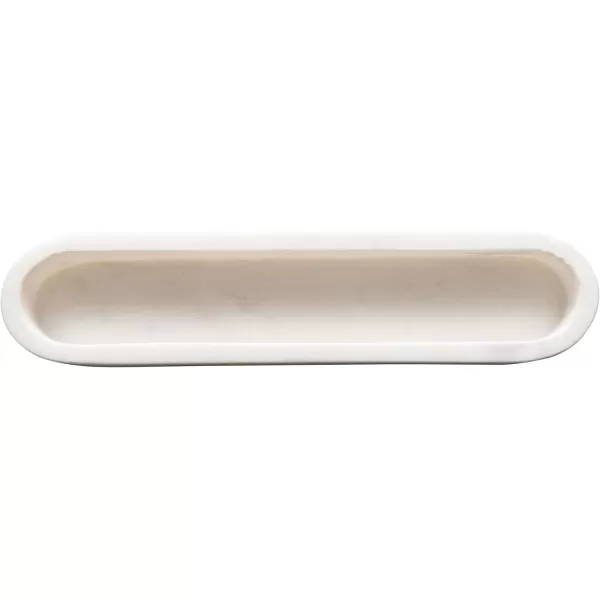 Creative CoOp White Marble Cracker Dish Large