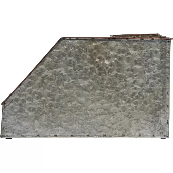 Creative Coop DA6881 Metal Desk Organizer with 4 Compartments in Galvanized Finish