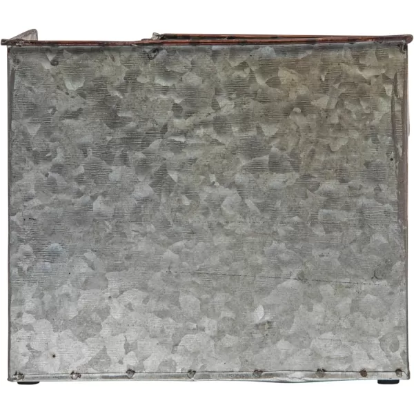 Creative Coop DA6881 Metal Desk Organizer with 4 Compartments in Galvanized Finish