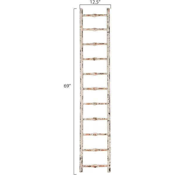 Decorative Wood LadderDistressed White