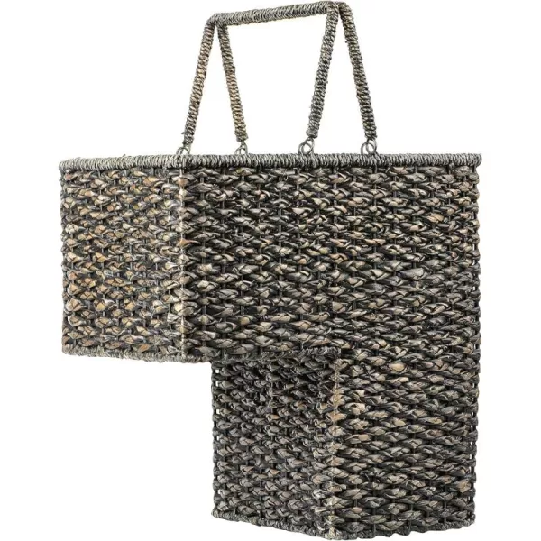 Creative CoOp BacBac Leaf Woven Stair BasketBlack