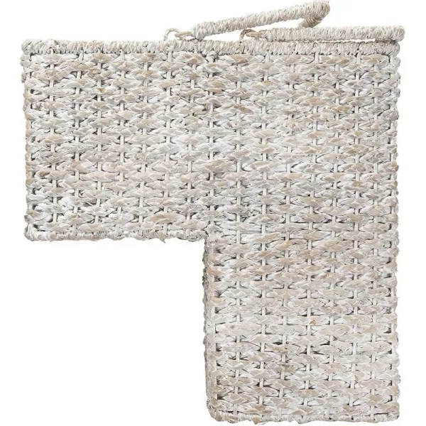 Creative CoOp BacBac Leaf Woven Stair BasketWhitewash