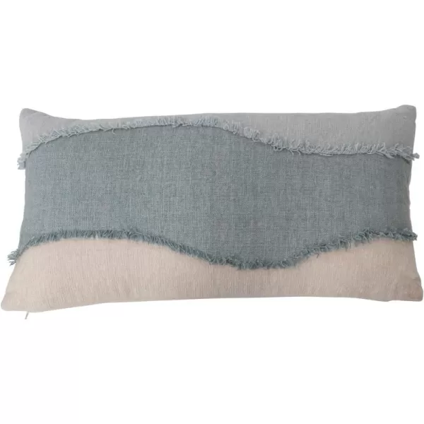 Creative CoOp Cotton Applique Lumbar Pillow 28quot L x 14quot W x 2quot H Multicolor