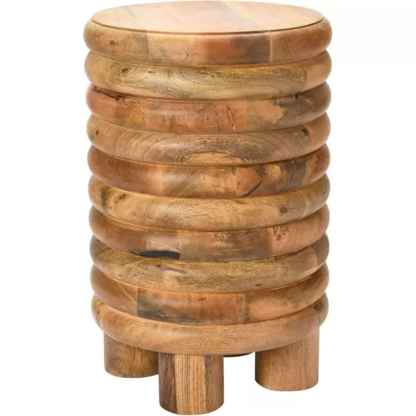 Creative CoOp Dossier VintageInspired Solid Wood Flat top for use Natural Finish StoolEnd TableNatural