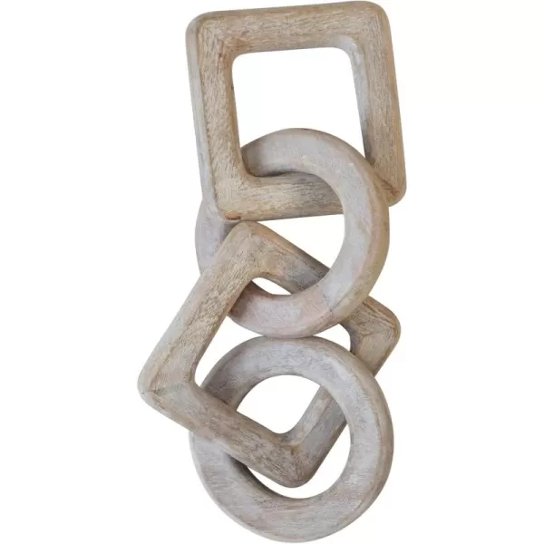 Creative CoOp Mango Wood Chain Dcor Whitewashed Natural