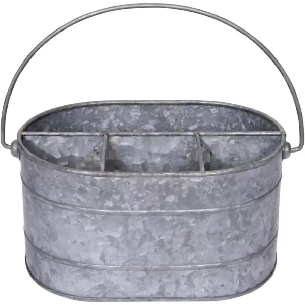Creative CoOp Metal Bucket with 4 Compartments and Handle