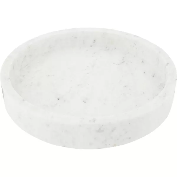 Creative CoOp Minimalist Round Carved Marble Tray or Charcuterie Board White 8quot12