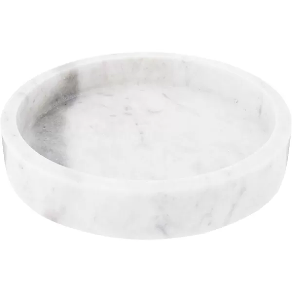 Creative CoOp Minimalist Round Carved Marble Tray or Charcuterie Board White 8quot8