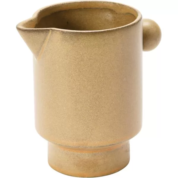 Creative CoOp Modern Small Stoneware Pitcher or Vase Putty Brown  24 ozMustard Taupe