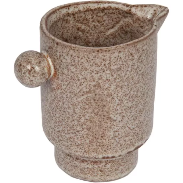 Creative CoOp Modern Small Stoneware Pitcher or Vase Putty Brown  24 ozPutty Brown
