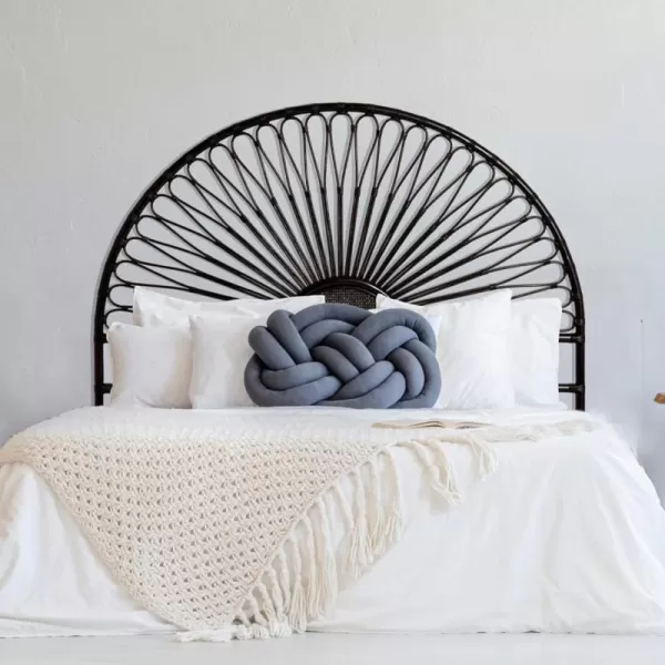 Creative CoOp Rattan Sunrise Design KingSize HeadboardBlack