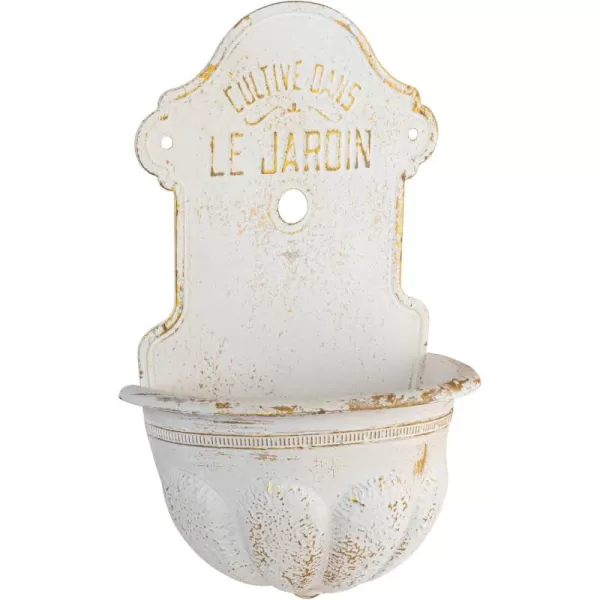 Creative CoOp Reproduction of Vintage Iron Wall Water FountainWhite