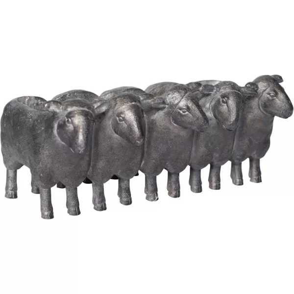 Creative CoOp Resin Sheep Planter with Distressed Iron FinishIron Sheep