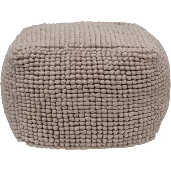 Creative CoOp Square Wool Beige PoufSand