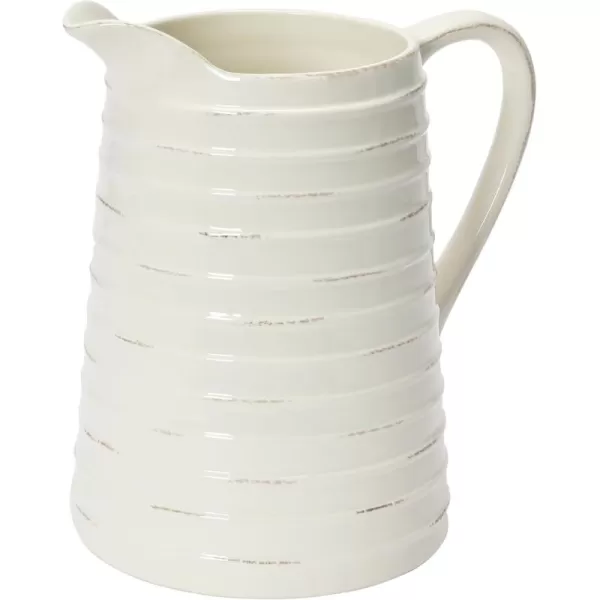 Creative CoOp White Ceramic Pitcher