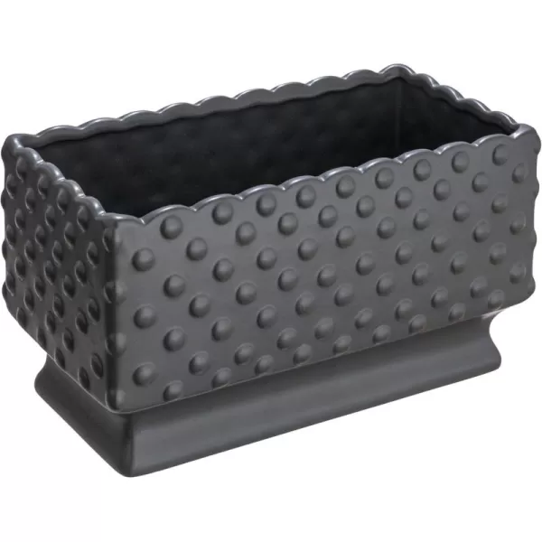 Creative CoOp White Hobnail Rectangle Ceramic PlanterBlack